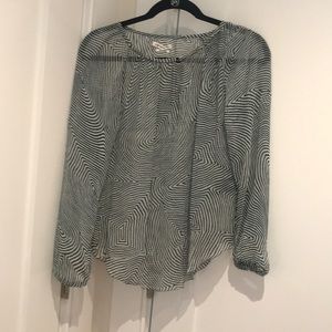 Isabel marant sheer green and white blouse